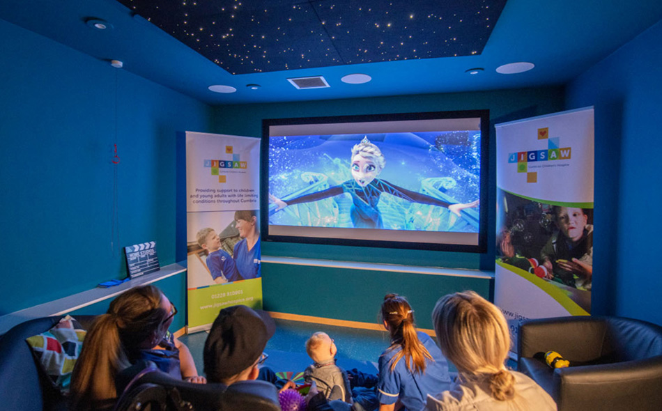 New cinema room at children's hospice, Carlisle, Cumbria, by Majik House and Together for Cinema