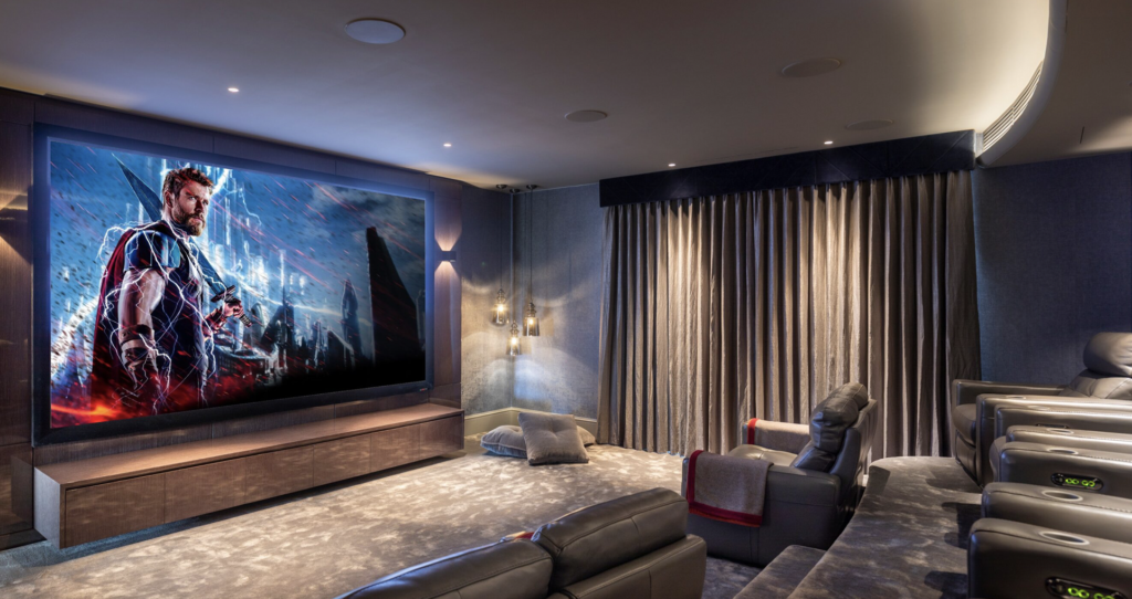 A bespoke home cinema room created by Majik House