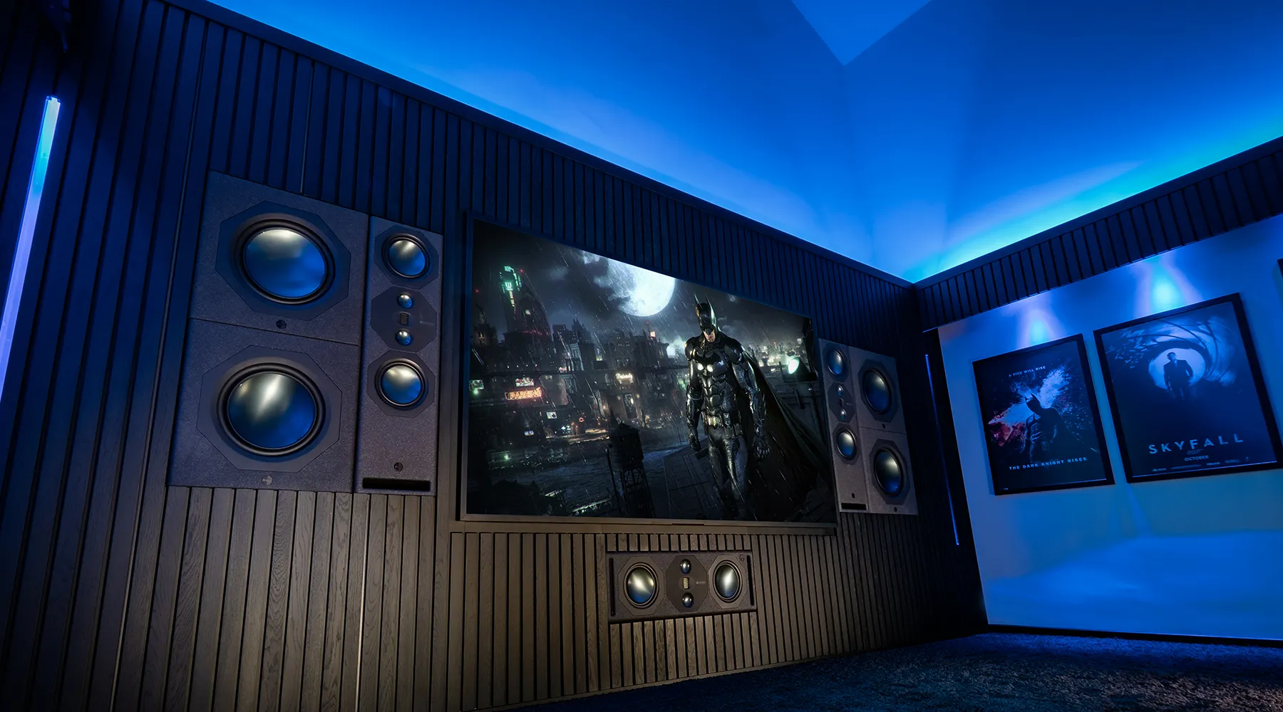Bespoke cinema suite with large format screen and high-end reference quality speakers and sound system